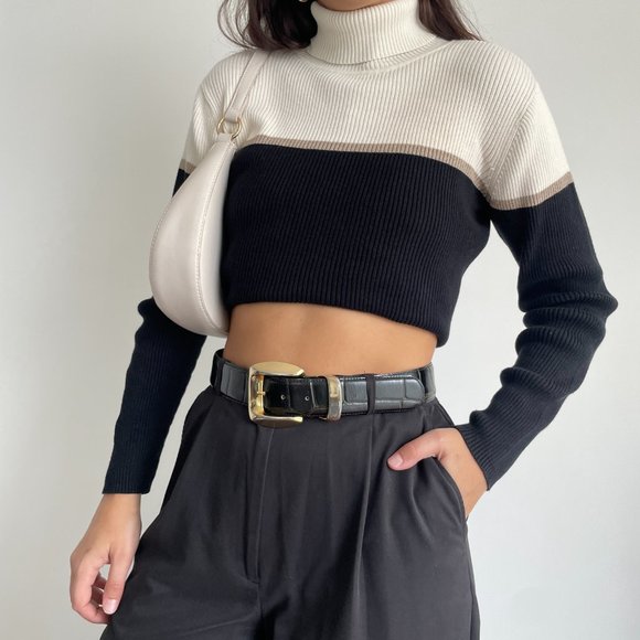 Liz Claiborne minimalist long sleeve cotton knit turtleneck sweater - Picture 8 of 8